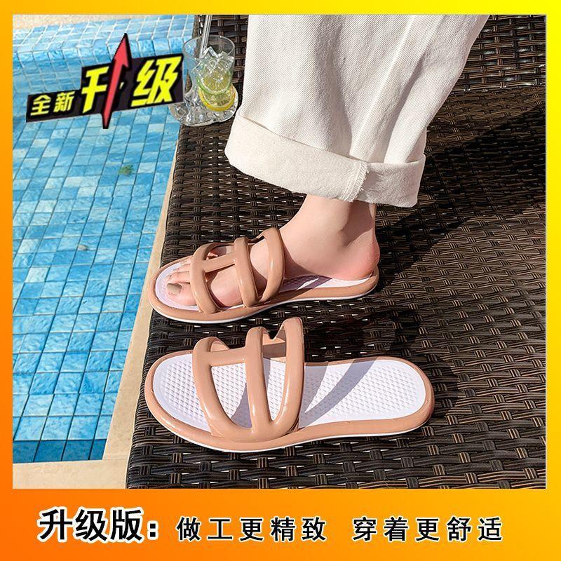 Casual and Fashionable One-word Drag Can Be Worn Outside, Beach Ladies Cool Slippers 2025 Summer New Versatile Soft Bottom Non-slip