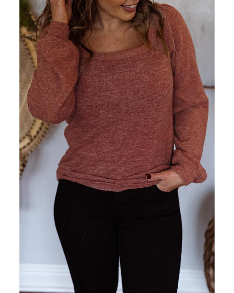 Azura Exchange Gold Flame Square Neck Plus Size Knit Top