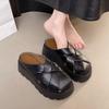 Mules d'été pour femmes Pantoufles à plateforme décontractées confortables Sandales de marche confortables à plateforme haute Sliders ouverts à l'arrière