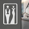 Acrylic Simple 3D Women Men Toilet Sign Plate Wash Room Wall Label Sticker For Shopping Mall Wc Decor