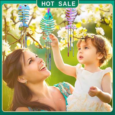 My Home 12 Pack Wind Chime Kit Spring Craft For Kids Wooden Arts And Crafts For Girls Boys Make Your Own Fish Wind Chime