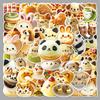 50 Sheets Cute Animal Bread & Cookie Stickers: Waterproof Decorating for Refrigerator, Diary, Lunch Box