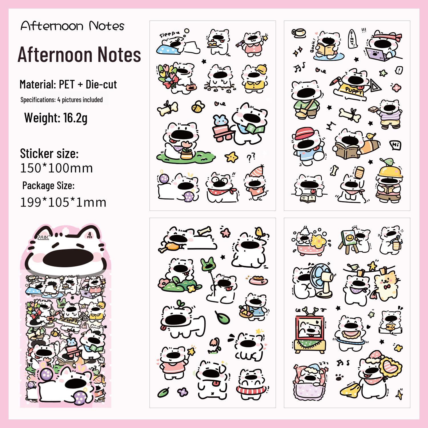 Yuezhen Adorable Dogs PET Journal & Children s Decal Stickers