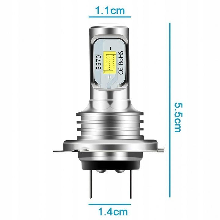 2X Żarówki Led H7 Bardzo Mocne 8000Lm 6500K 1:1 Canbus 50000H 80W Dc 12-24V