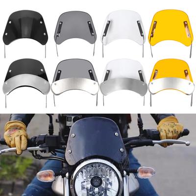 8 Styles 6.5"-9.45" Motorcycle Headlight Windshield Wind Deflector Windscreen Universal for Harley Honda Yamaha Kawasaki Suzuki