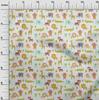 oneOone Cotton Flex Cream Fabric Kids Animal Sewing Material Print Fabric by The Yard 40 Inch
