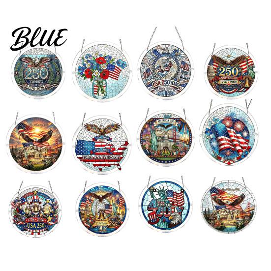 Decorative Sun Catcher For Home 4th of July Acrylic Puzzle Suncatcher Patriotic Window Hanging Ornament 250th Anniversary Decoration America Jigsaw