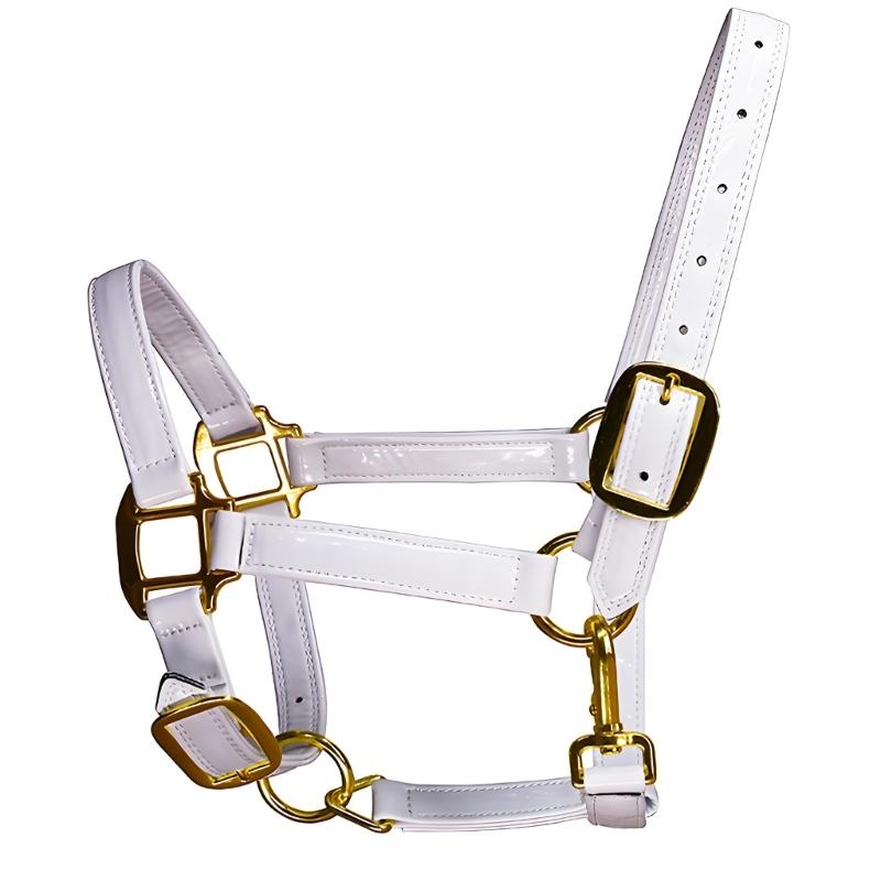 

Smell Frees Equestrians Horse Headstall Bridle With Golden Buckles Smooth Soft Leather Surfaces For Effortless Cleaning M белый