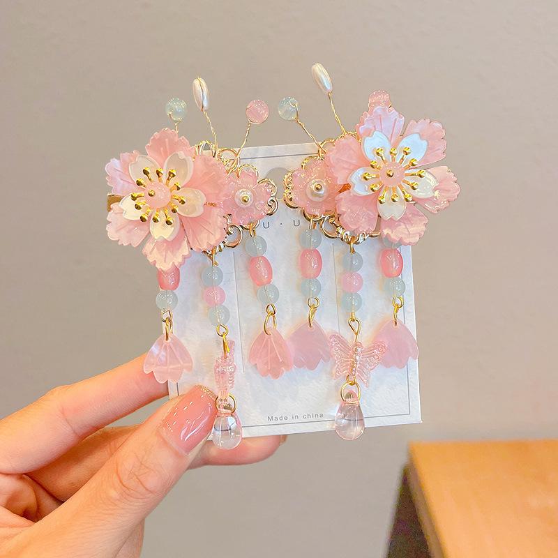 Ancient Style Hanfu Hair Accessories: Super Fairy Princess Tassel Hairpins for Girls & Women