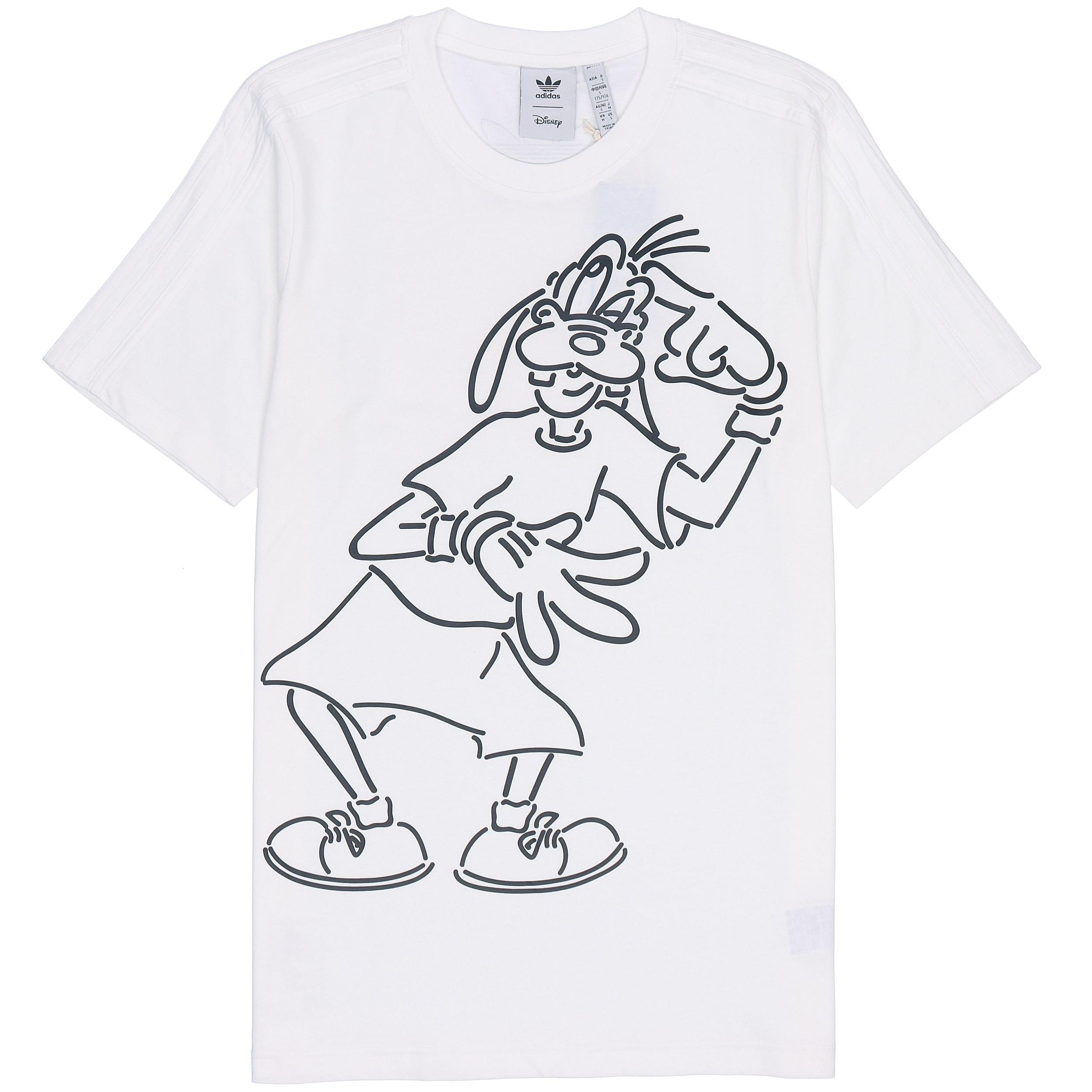 adidas originals x isney Crossover Cartoon Printing Casual Breathable Stripe Pattern Sports Short Sleeve White Men s HC0646 S