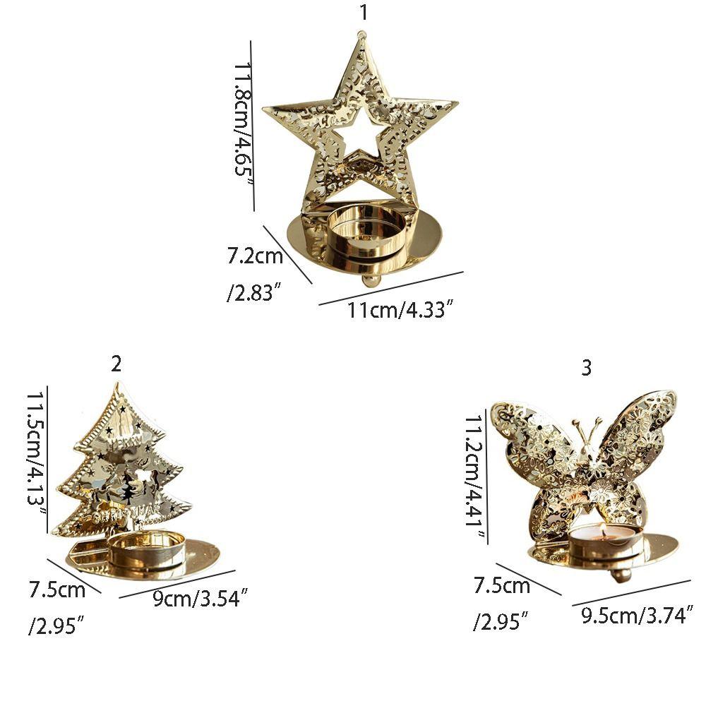 Exquisite Gold Hollow Candlesticks Iron Art Metal Table Ornament Christmas Candle Holder Bedroom