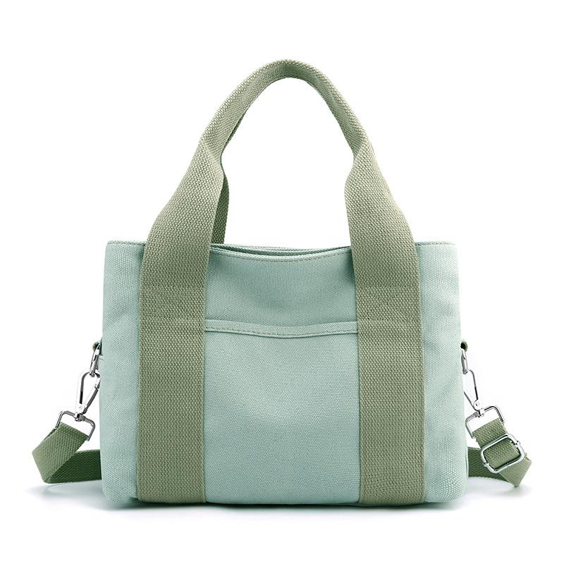 Однолямочная сумка Женская Модная Универсальная Простая Корейская Однотонная Портативная Большой вместимости Холщовая