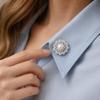 Magnetic Brooch Flower Design Pearl Center Fashion Shirt Collar Pin Magnetic Clasp Elegant Accessory for Women
