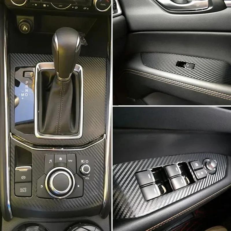 Car-Styling Carbon Fiber Car Interior Center Console Color Change Molding Sticker Decals For Mazda cx-5 2017-