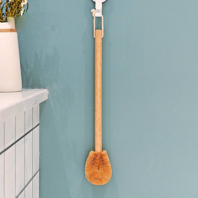 Toilet Brush With Long Handle And Coconut Fiber For Bathroom Cleaning