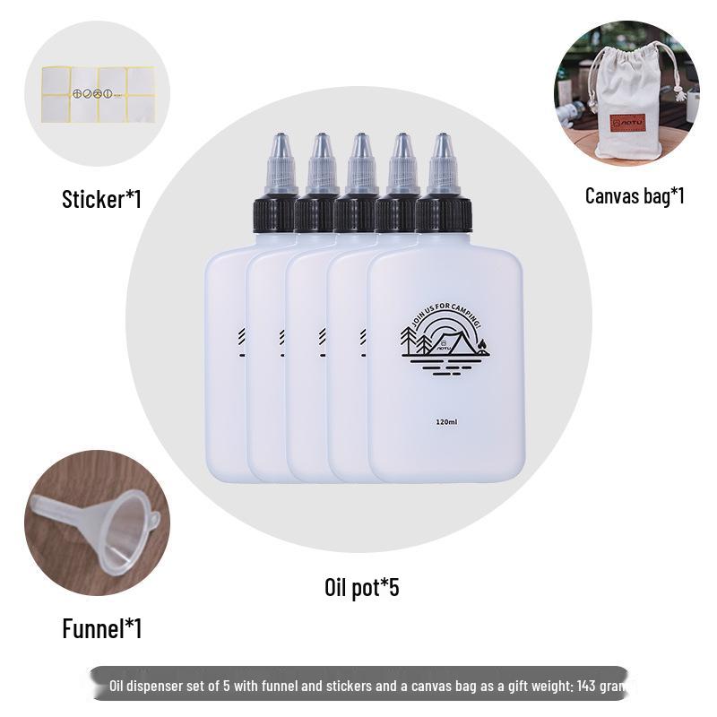 120ML Leakproof Portable Oil & Vinegar Bottle for Camping - Refillable & Compact Seasoning Storage