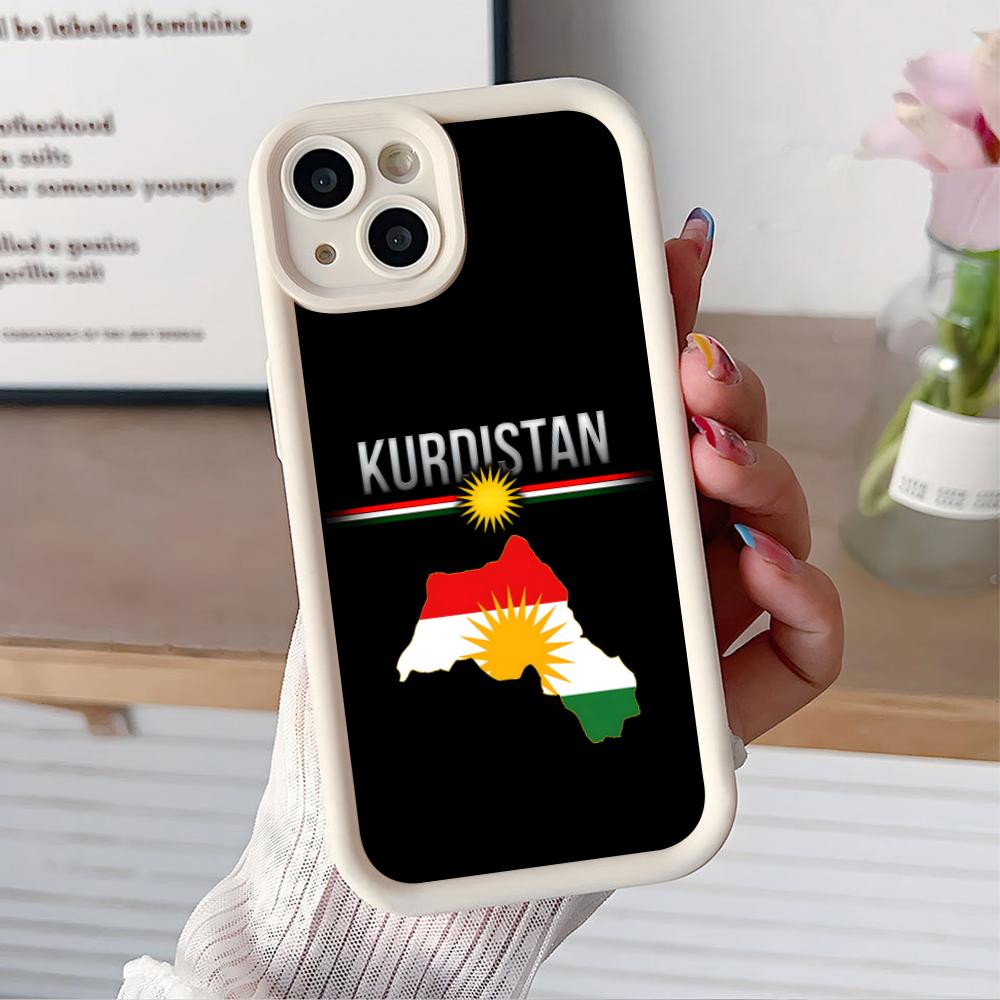 

Kurdistan Flag Thicken TPU Mobile Phone Case for iPhone 17 16 15 14 13 12 11 Air Pro Max Plus Colorful Cover iPhone 16