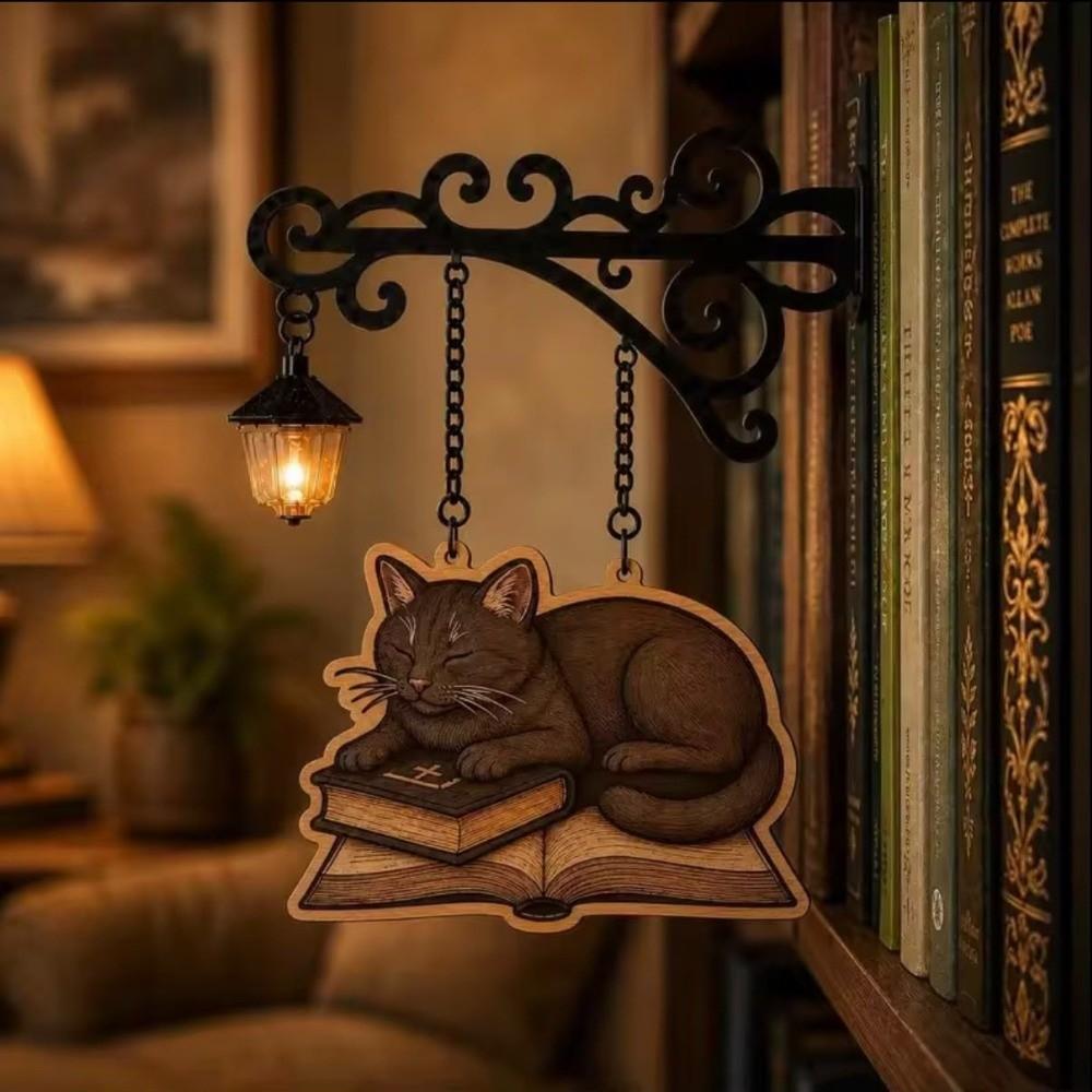 Vintage Bookshelf Lantern Light Wooden Bookshelf Lamp Bookshelf Ghost Light Library