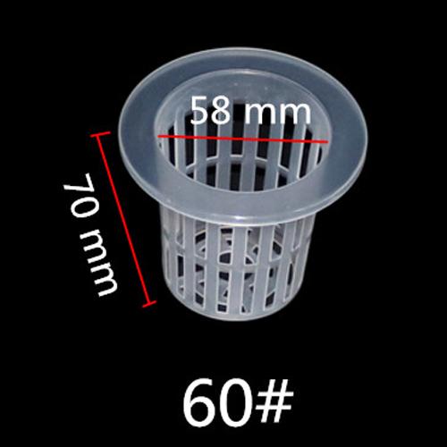 50Pcs New White Hydroponic Basket Garden Vegetable Soilless Growing Net Pot Multi-Size Aeroponics Plastic Planting Mesh Pots Cap