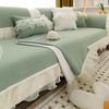 Soft White Lace Skirt Sofa Covers Slipcovers Sofa Towel Pearl Lines Non-slip Couch Cover for Living Room 1 2 3 4 Seater Sofa