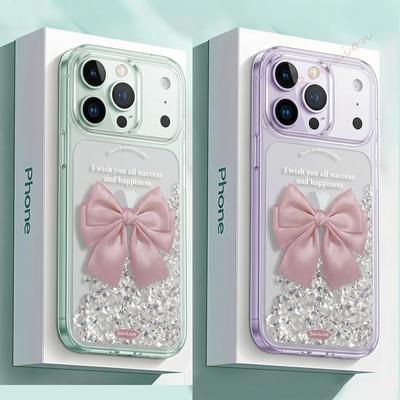 New Cute Butterfly Phone Case for For Iphone 17 13 14 1 16 Pro Max 14 1 Plus Candy Bling Bling Glitter Shockproof Protector Cover