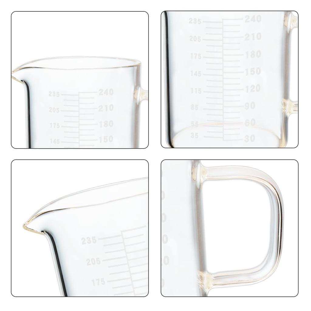 240ml Measuring Glass Espresso Measuring Cup Measuring Glass with Markings and Handle Shot Glass Measuring Cup Heat-Resistant Glass Thickened Glass
