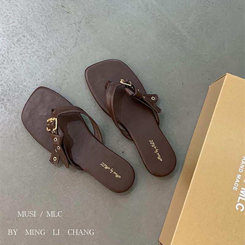 

Fashion Bailamos 2025 Summer Fashion Women Slipper Flat Heel Slip On Ladies Outdoor Sandals Beach Shoes Casual Slides Flip Flop Mujer 39 шоколадный