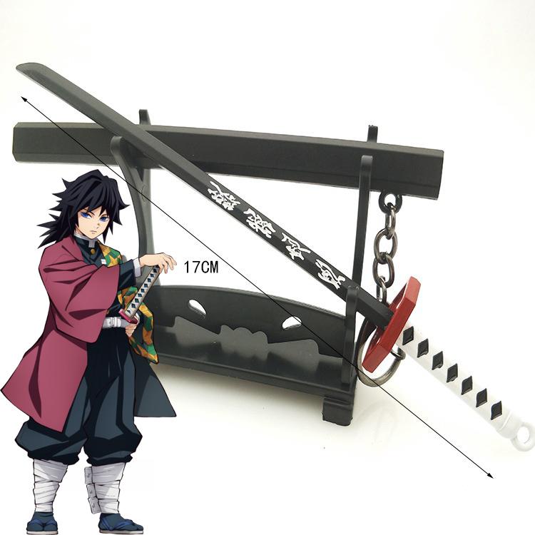 6,7 inch Metalen Katana Anime Kimetsu No Yaiba Tanjirou Mes Echte Japanse Katana Mini Samurai Sabel Speelgoed Cadeau