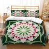 Microfiber Fabric Boho Bedding Sets, Boho Duvet Cover Set, Queen Size, 3D Print, Datura Mandala Flower, 220x240, Comforter