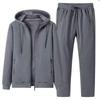 Lässiges Sport-Velours-Hoodie-Set mit Reißverschlusstaschen