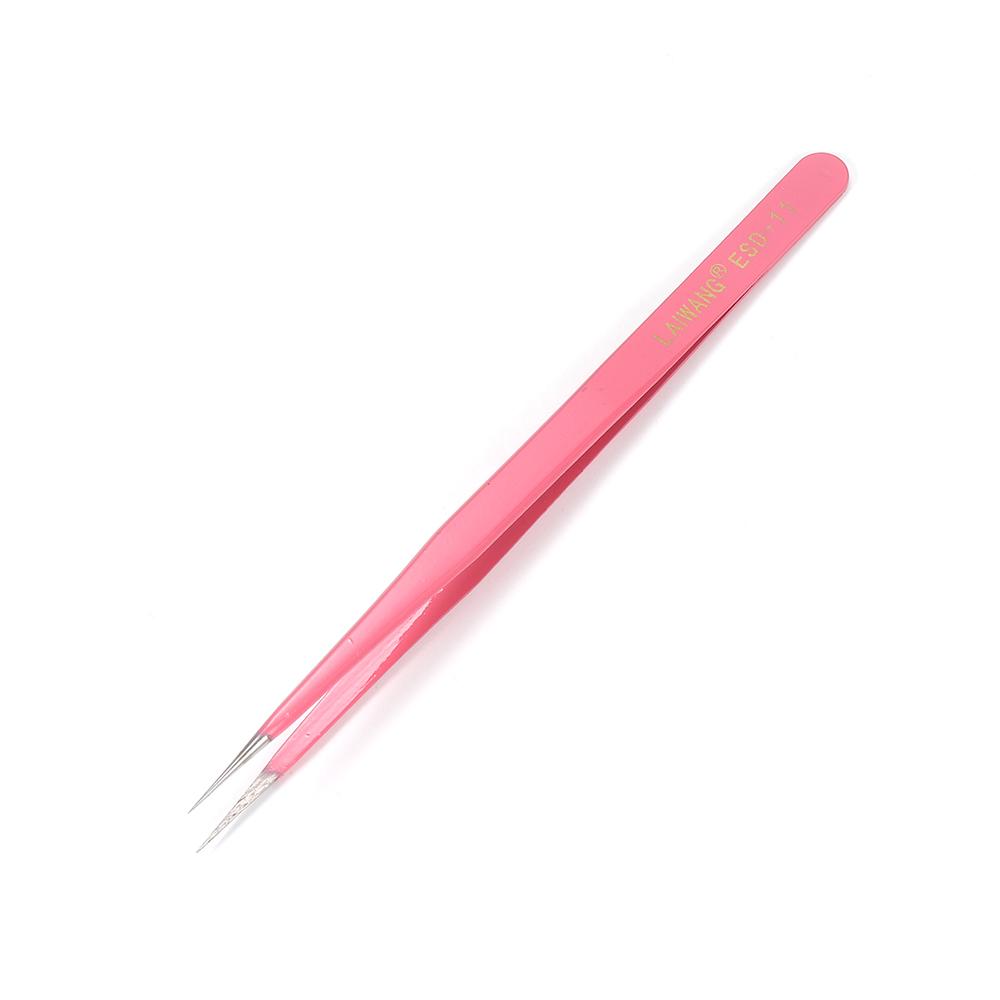 1pcs Anti-Static Excellent Quality Tweezers Bend Long Nose Cross Tweezers For Intersperse Beads Jewerly Sewing Accessories Tools