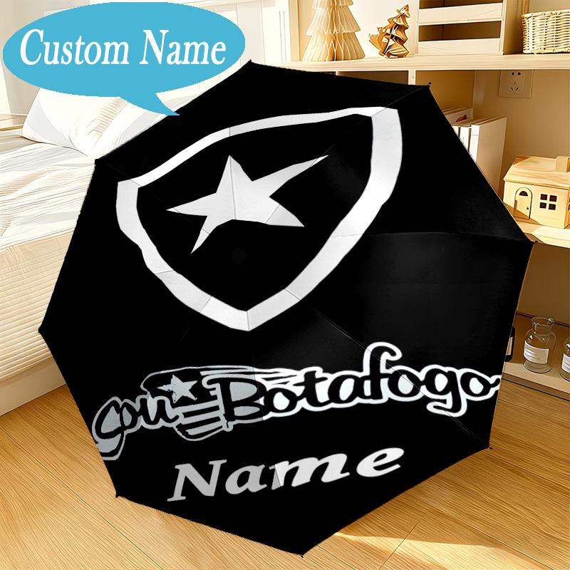 Custom Name Umbrella Botafogo Emblem Pride Umbrella 8-Frame for Travel, Camping, Casual Lightweight Portable, Essential for Family Gifts