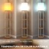 Floor Lamp, Shelves, 3 Color Temperatures, Remote Control, Natural
