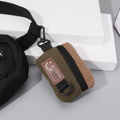 Corduroy Coin Purse Keychain Mini Storage Bag Zipper Montage Square Key Case Woman Men Earphone Bag Headphone Pouch