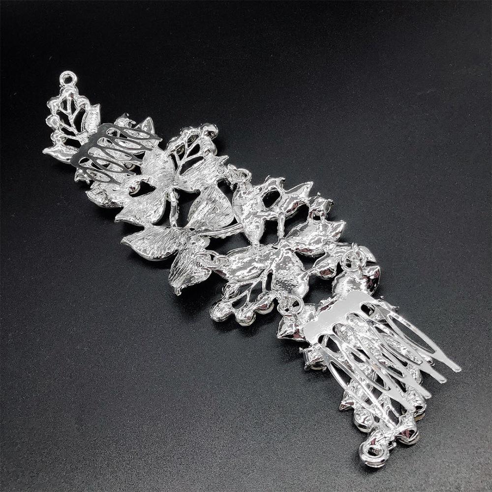 Fashionable and Exquisite Crystal Crown Hair Comb Comb Handmade Flower Bridal Tiara Wedding Accessories