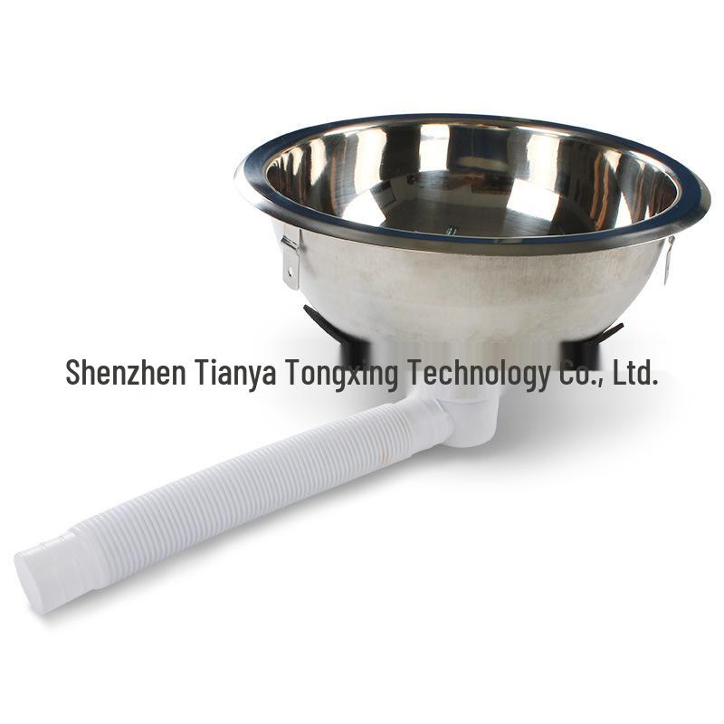 304 Stainless Steel Round Single Bowl Sink – Above/Under-Counter, Brushed Finish, Ideal for RVs and Small Spaces