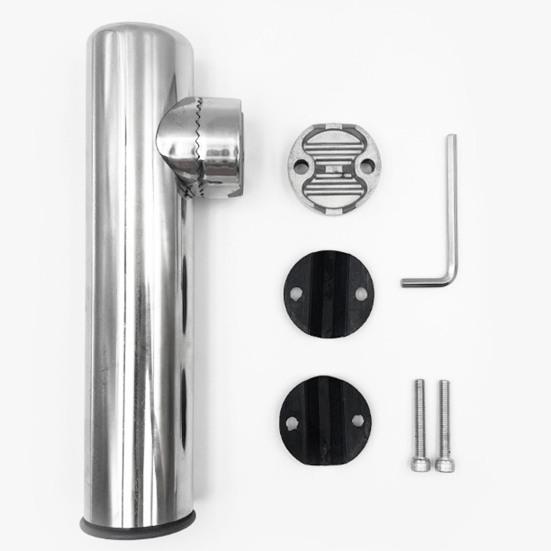 Edelstahl Angelrutenhalter mit Schraubenschlüssel Verstellbar Hochbelastbar Metall Angelruten Ständer Floß Boot Angelzubehör
