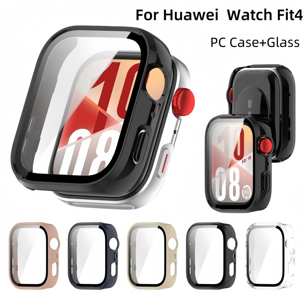 Hard PC Case Glass For Huawei Watch Fit 4 Pro fit4 Smart Watch Protective Cover Tempered Glass Screen Protector Accessories