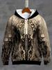 2026 New Men's Vintage Skull Skeleton 3D Print Hoodie Men Women Fashion Oversized Hoodie Sweatshirt Halloween Unisex Tracksuit