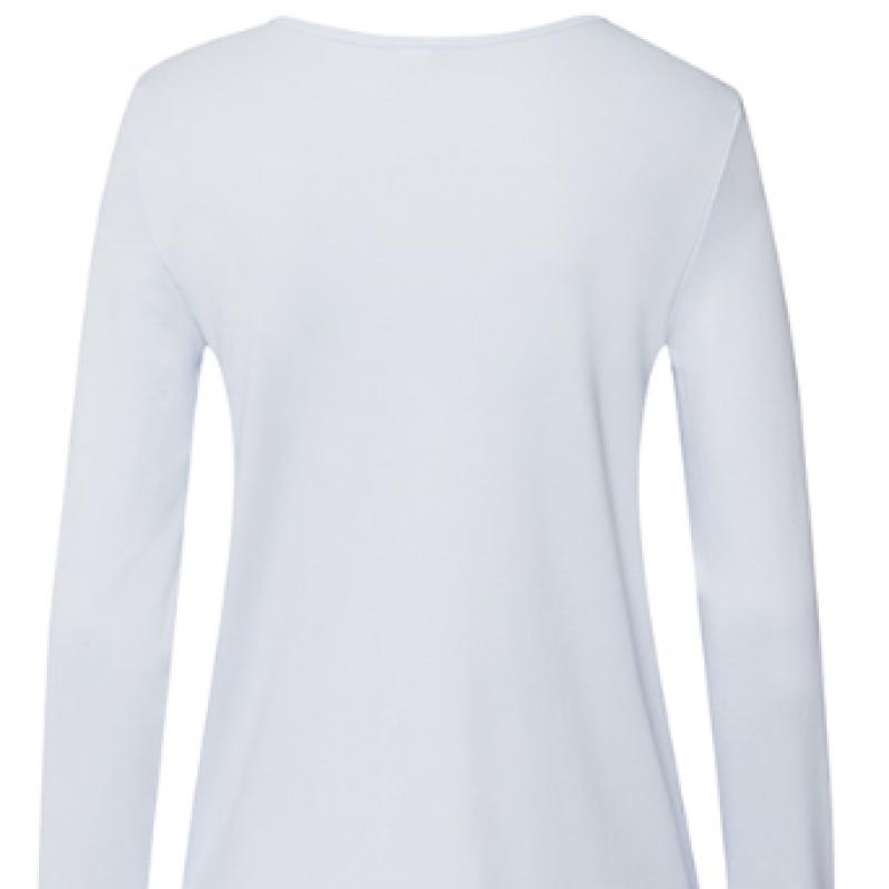 Hanro Long Sleeve Round T shirT 76491 Powder Blue 