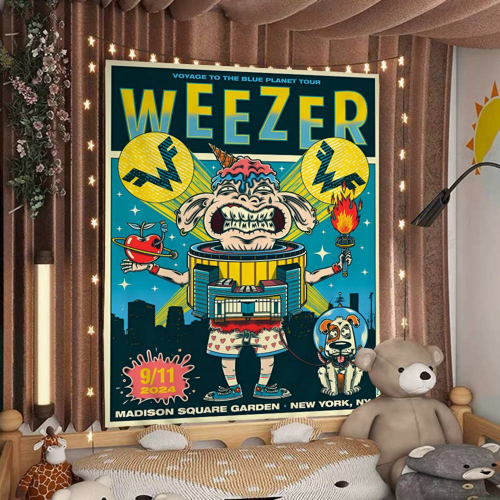 Music Band Retro W-weezerS Vintage Colorful Tapestry Wall Hanging Hanging Tarot Hippie Wall Rugs Dorm Wall Art Decor