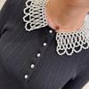 Women's 2025 Autumn/Winter French Fashion Beaded Dress with Detachable Doll Collar