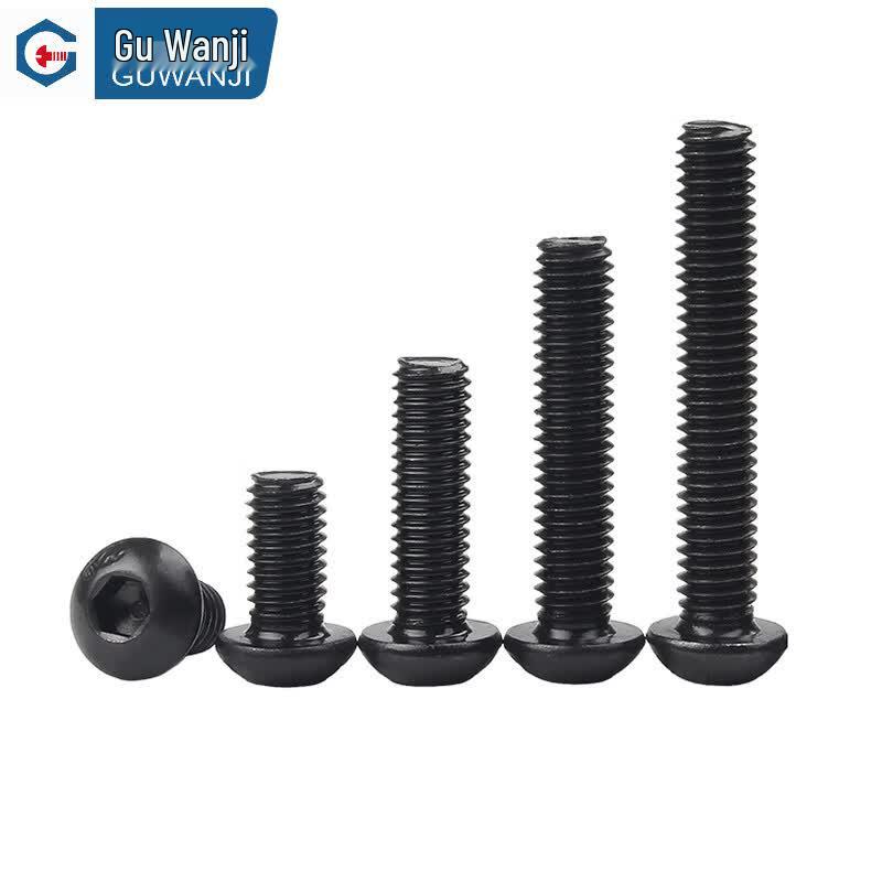 GUWANJI Hex Socket Flat Round Head Screws, Grade 10.9