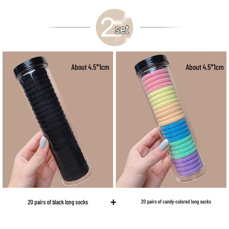 Women's Seamless Rubber Band Hair Tie - 2025 New High Ponytail, Simple Design with Leather Cover