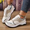 Fashion Pu Leather Platform Sport Shoes Women 2025 Crystal Decor Thick Bottom Sneakers Woman Plus Size Non Slip Casual Walking Shoes 43