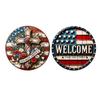 Patriotic Wooden Coasters, Vintage American Theme Coasters with Heat Resistant & Non-Slip Design, 10cm Round Universal Size for Holiday Decor