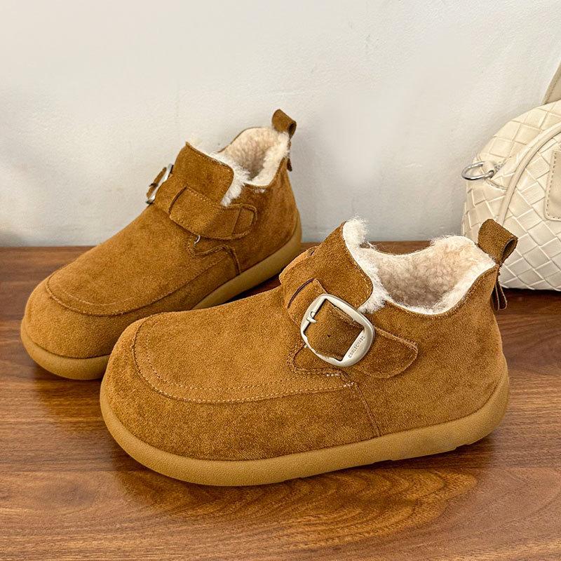 Dam vinterpäls med tjock sula som en lätt varm anti-kyla vadderade snöstövlar halkfria slitage vardagliga sneakers bomullsstövlar