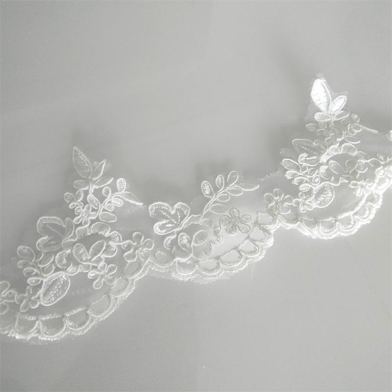 Polyester Car Bone Lace, Wedding Veil, Dress Accessories, White Car Stock Lace