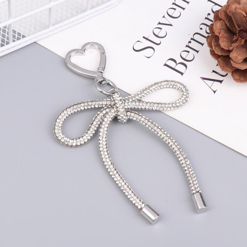 Luxury Sweet Shiny Bow Keychain Bowknot Keyring Bag Pendant Bags Key Hanging Decoration For Girls Gift