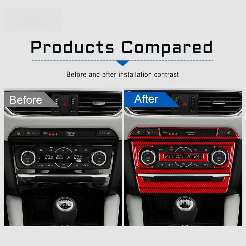 Real Carbon Fiber Car Digital Control Accent AC CD Panel Cover for Mazda 6 Automatic Transmission 2016 2017 Trim Accessories.